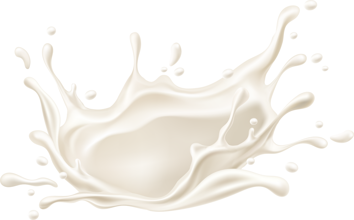 Milk splash realistic splashes and drops PNG